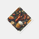 Ein Muster für Bier- und Meeresfrüchtefreunde. Serviette (Ecke)