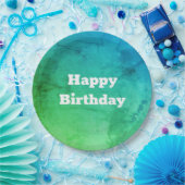 Ein Muster in Aquamarinen und grünen Tellern zum G Pappteller (Party)