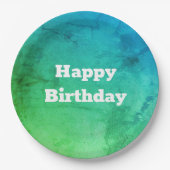 Ein Muster in Aquamarinen und grünen Tellern zum G Pappteller (Vorderseite)