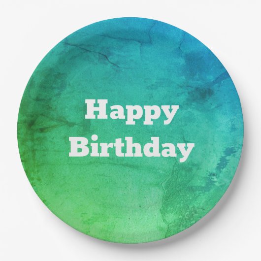 Ein Muster in Aquamarinen und grünen Tellern zum G Pappteller (Vorderseite)