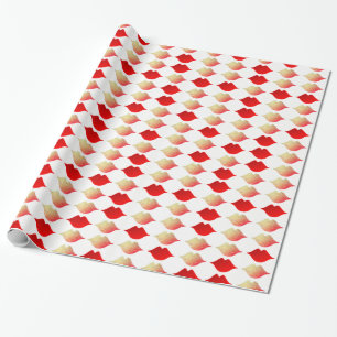 ein Muster roter Lippen . rötliche Mund Geschenkpapier