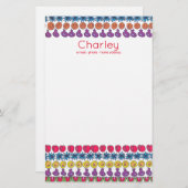 Ein Muster von Obst und Blume personalisiert Briefpapier (Vorne/Hinten)