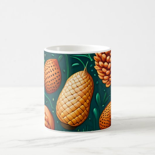 Ein Muster von Pinecones und Acorns Kaffeetasse (Mittel)