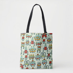 Ein Muster von Robotern - Außerirdischen. Abbildun Tasche