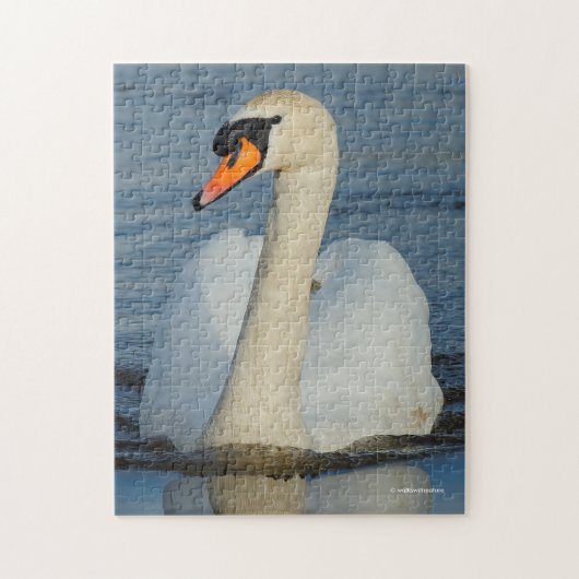 Ein Mute Swan nähert sich Puzzle (Vertikal)
