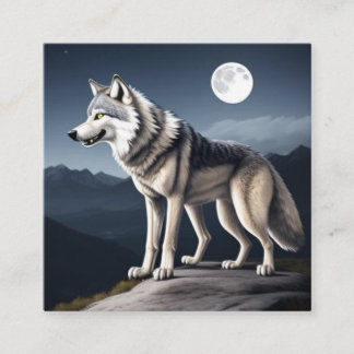 Ein mutiger Wolf Quadratische Visitenkarte