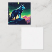 Ein mutiger Wolf Quadratische Visitenkarte (Vorne/Hinten)