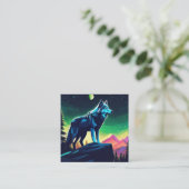 Ein mutiger Wolf Quadratische Visitenkarte (Stehend Vorderseite)