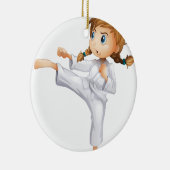 Ein mutiges Mädchen, das Karate macht Keramikornament (Rechts)
