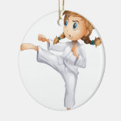 Ein mutiges Mädchen, das Karate macht Keramikornament (Links)