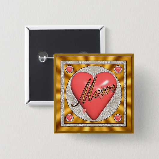 Ein Mutter-Herz-Knöpfe Button (Vorne & Hinten)