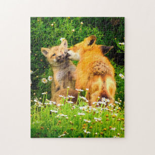 Ein Mutterkuss-Wildnis-Natur-Kunstprint Puzzle