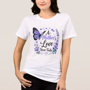 Ein Mutterliebe Verblasst Nie Lila Schmetterling Tri-Blend Shirt