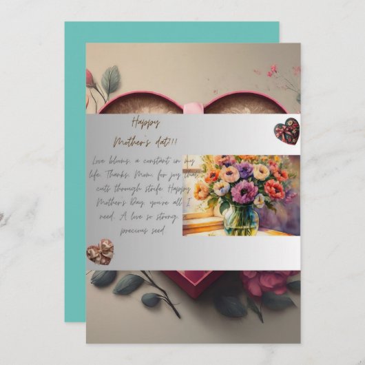 Ein Muttertagswunsch Feiertagskarte (Vorne/Hinten)