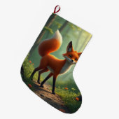 Ein mystischer Fuchs, der durch den Wald wandert Großer Weihnachtsstrumpf (Vorderansicht (hängend))