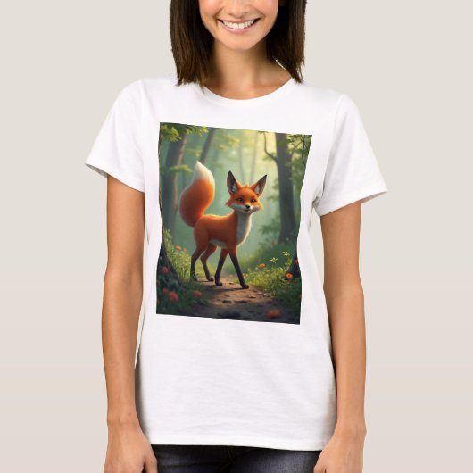 Ein mystischer Fuchs, der durch den Wald wandert T-Shirt (Vorderseite)