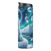 Ein mystischer Wolf mit Nordlichter Thermosbecher (Nach rechts gedreht)