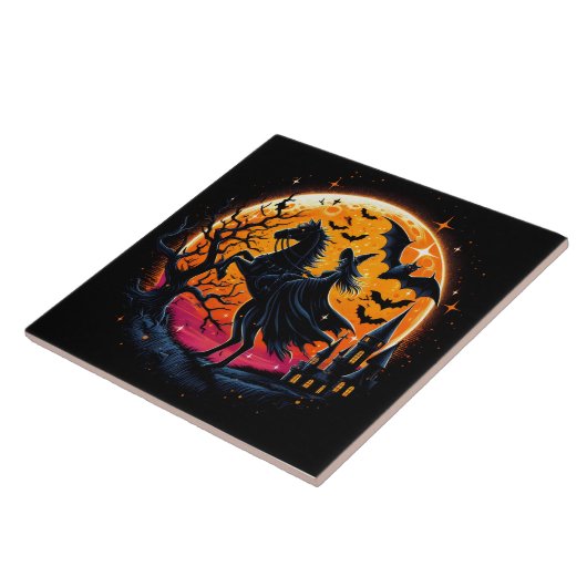 Ein mystisches Halloweenreiten unter Vollmond Fliese (Seite)