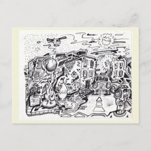 Ein nächtlicher Heimweg Postkarte