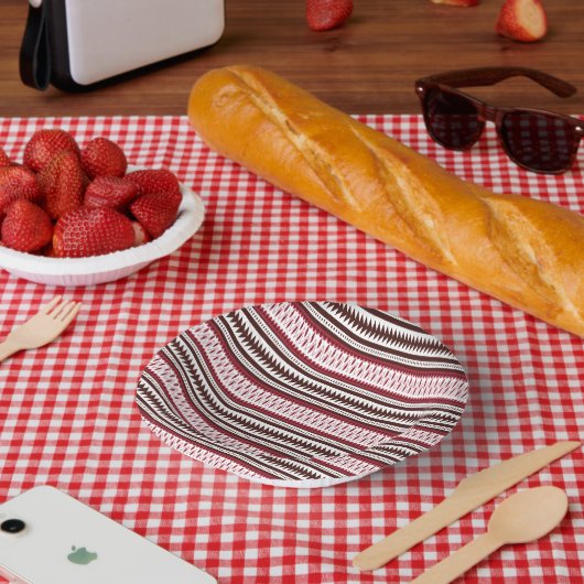Ein nah-up-Bild eines farbigen Bildschirms mit ein Pappteller (Picknick)