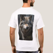 Ein naher T - Shirt eines grauen Wolfs (Rückseite)