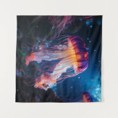 Ein nahes Aufblähen einer glühenden Qualle Wandteppich (Vorderseite (Horizontal))