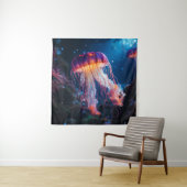 Ein nahes Aufblähen einer glühenden Qualle Wandteppich (Beispiel)