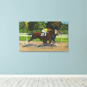 Ein Nahes Ende auf der Rennstrecke, Pferde Leinwanddruck (Insitu (Holzboden))