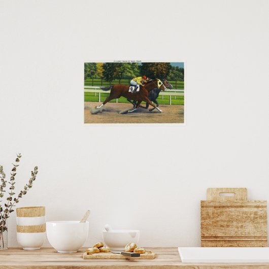 Ein Nahes Ende auf der Rennstrecke, Pferde Poster (Küche)