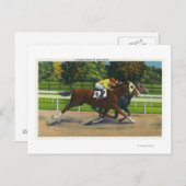 Ein Nahes Ende auf der Rennstrecke, Pferde Postkarte (Vorne/Hinten)