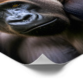 Ein Nahes Porträt eines Gorilla Poster (Ecke)