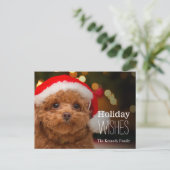 Ein nahes, rotes Spielzeug Feiertagspostkarte (Stehend Vorderseite)