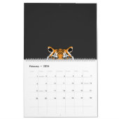 ein nahes, schwarzes Tigergesicht Kalender (Feb 2026)