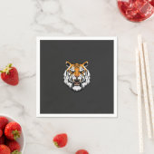 ein nahes, schwarzes Tigergesicht Serviette (Beispiel)