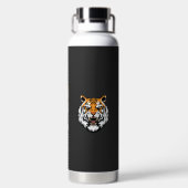 ein nahes, schwarzes Tigergesicht Trinkflasche (Rückseite)