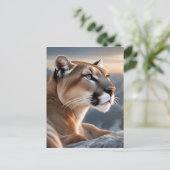 Ein Nahportrait eines Cougar Postkarte (Stehend Vorderseite)