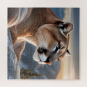 Ein Nahportrait eines Cougar Puzzle (Horizontal)