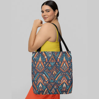 Ein nahtlos abstraktes geometrisches Muster Tasche