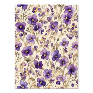 Ein nahtloses Aquarell-Blumenmuster Fotodruck