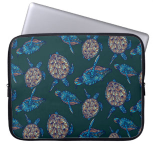 Ein nahtloses Muster auf dunklem Hintergrund. keuc Laptopschutzhülle