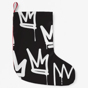 ein nahtloses Muster. Fashion Black and White Gra Kleiner Weihnachtsstrumpf