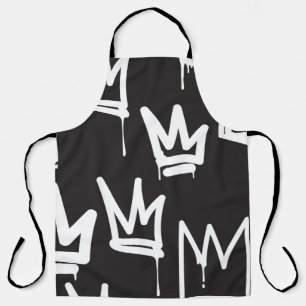 ein nahtloses Muster. Fashion Black and White Gra Schürze