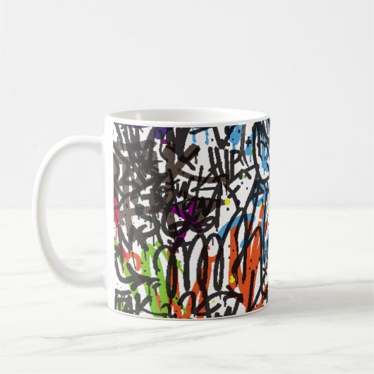ein nahtloses Muster. Graffiti background.art,pat Kaffeetasse (Links)