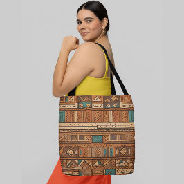 Ein nahtloses Muster in warmen geometrischen Forme Tasche