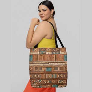 Ein nahtloses Muster in warmen geometrischen Forme Tasche