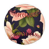 Ein nahtloses Muster mit rosa Rosen auf einem dunk Baseball (Vorderseite)