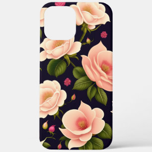 Ein nahtloses Muster mit rosa Rosen auf einem dunk Case-Mate iPhone Hülle