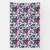 Ein nahtloses, symmetrisches Muster mit Wiederholu Banner (Vertikal)