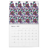 Ein nahtloses, symmetrisches Muster mit Wiederholu Kalender (Feb 2027)