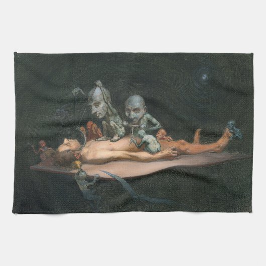 Ein Nahtoderlebnis eines Mannes und gotische Geist Geschirrtuch (Horizontal)